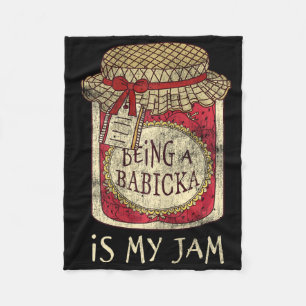 Being Bybicka Grandma Cute Jam Funny Quote Mothers Fleece Blanket