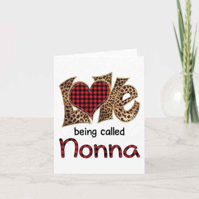 Being Called Nonna Leopard Heart Happy Mothers Day Card (Front)