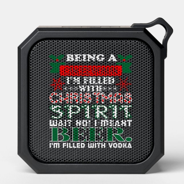 Being Cancer Woman Filled Christmas Spirit Beer Bluetooth Speaker (Front)