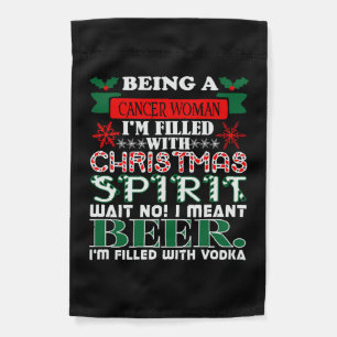 Being Cancer Woman Filled Christmas Spirit Beer Garden Flag
