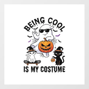 Being Cool Is Costume Halloween Ghost Pumpkin Cat_ Floor Decals