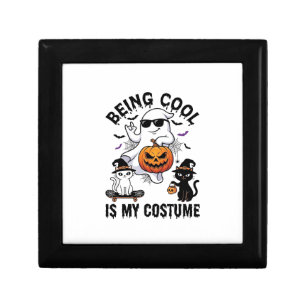 Being Cool Is Costume Halloween Ghost Pumpkin Cat_ Gift Box