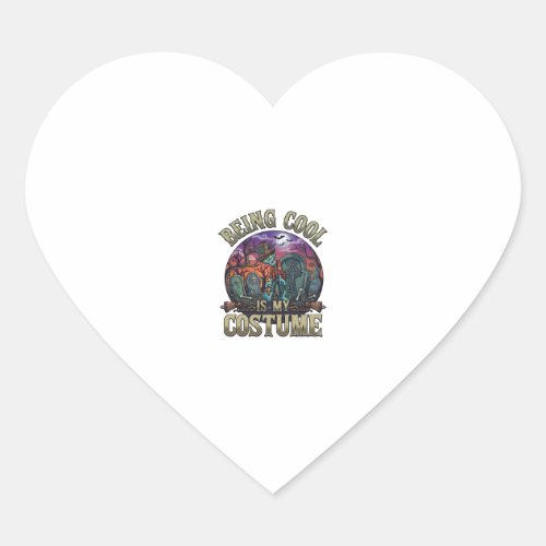 Being Cool Is Costume Halloween Zombie Graveyard_1 Heart Sticker