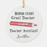 Being Every Great Teacher Is A Great Ta Teach Aide Ceramic Ornament at Zazzle