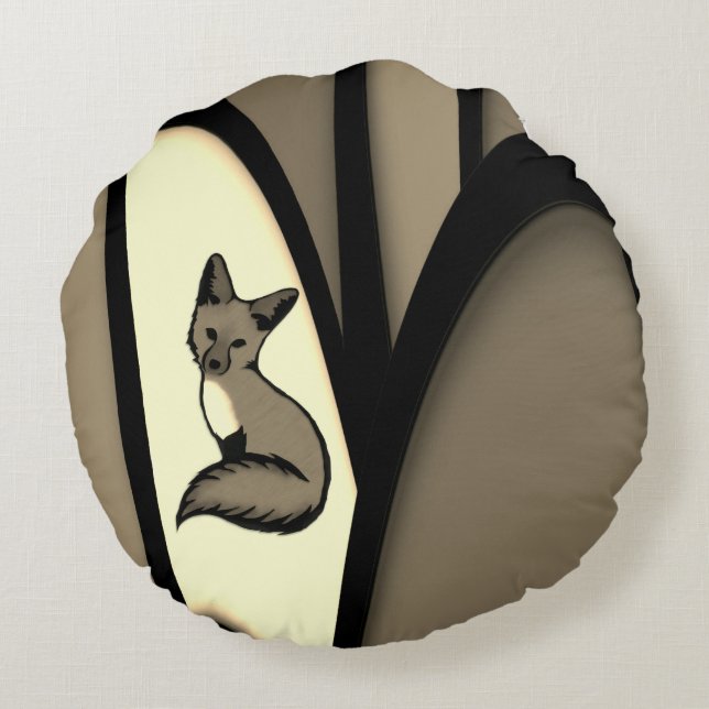 Being Foxy Round Pillow (Back)