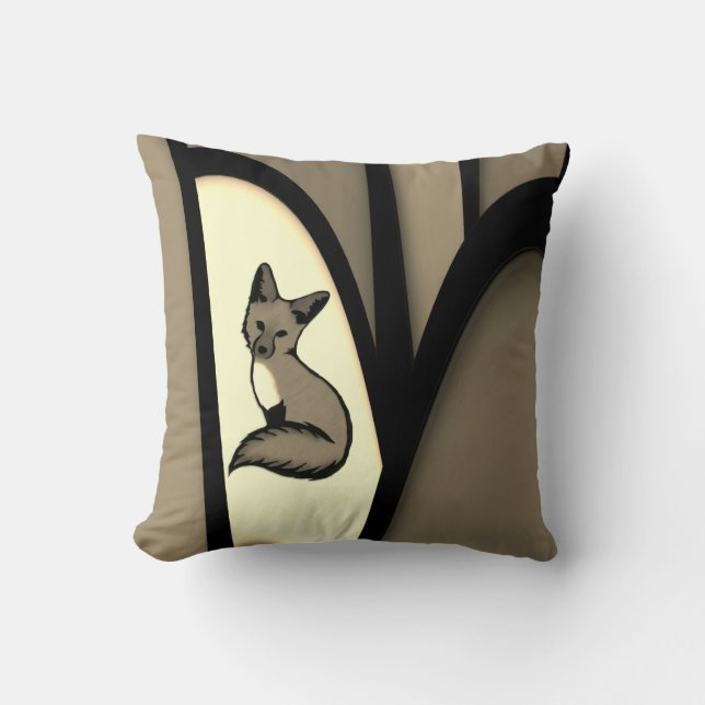 Being Foxy Throw Pillow (Front)