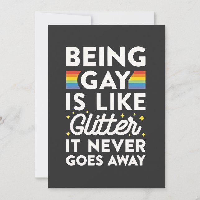 Being Gay Is Like Glitter It Never Goes Away Invitation (Front)