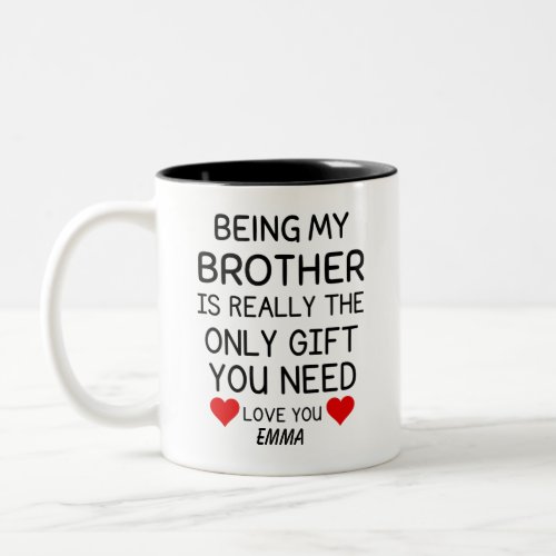 Being My Brother Is Really The Only Gift You Need Two_Tone Coffee Mug