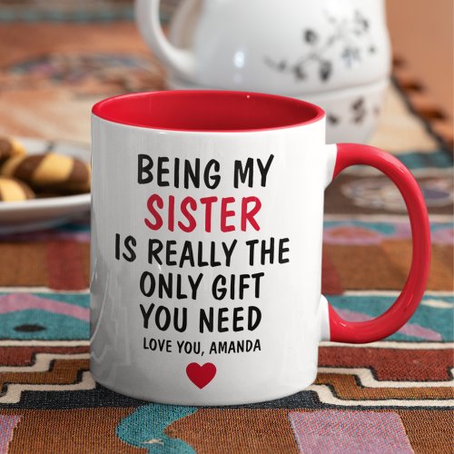 Being My Sister Is Really The Only Gift You Need Mug