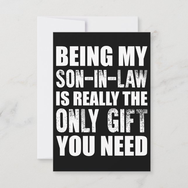 Being My Son-In-law Gift Christmas Son Birthday Thank You Card (Front)