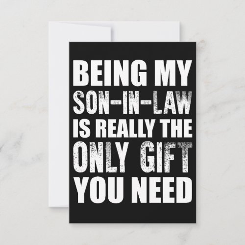 Being My Son_In_law Gift Christmas Son Birthday Thank You Card