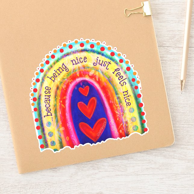 Being Nice Feels Nice Cute Rainbow Inspirivity Sticker (Notebook)
