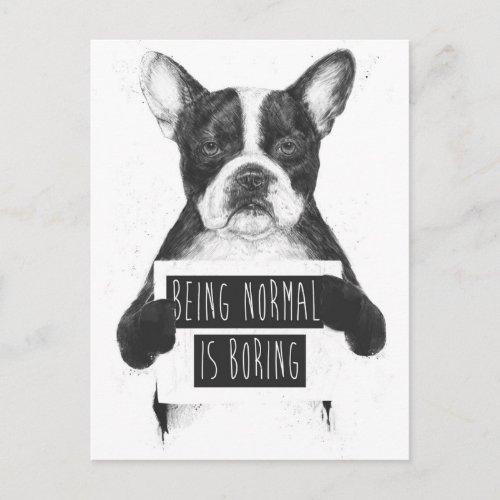 Being normal is boring postcard