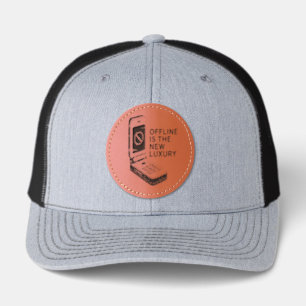 Being offline is the new luxury leather patch hat