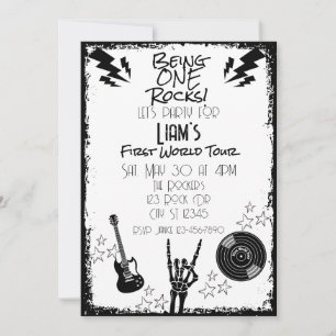 Being ONE Rocks, first world tour, 1st Birthday Invitation