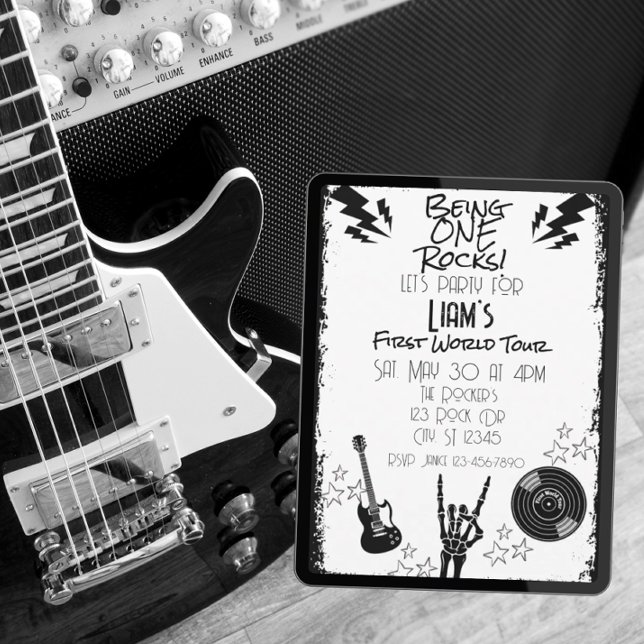 Being ONE Rocks, first world tour, 1st Birthday Invitation (Creator Uploaded)