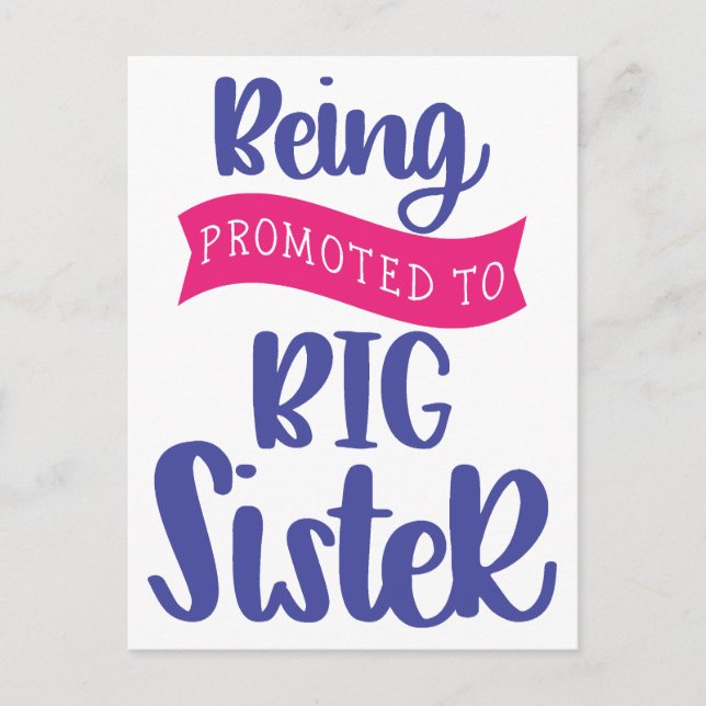 Being Promoted To Big Sister Postcard (Front)