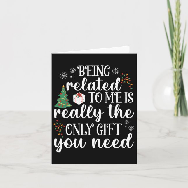 Being Related To Me Fun Christmas Family Xmas Paja Card (Front)