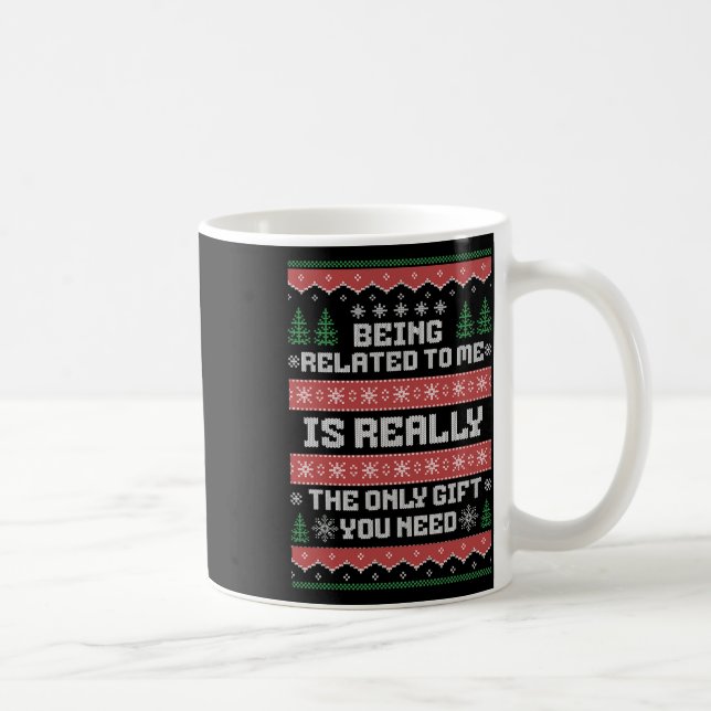 Being Related To Me Fun Christmas Family Xmas Paja Coffee Mug (Right)