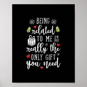 being related to me funny christmas family xmas pa poster