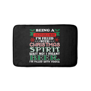 Being Sagittarius Mom Christmas Spirit Beer Bath Mat
