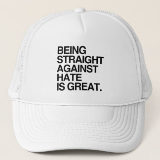 BEING STRAIGHT AGAINST HATE TRUCKER HAT