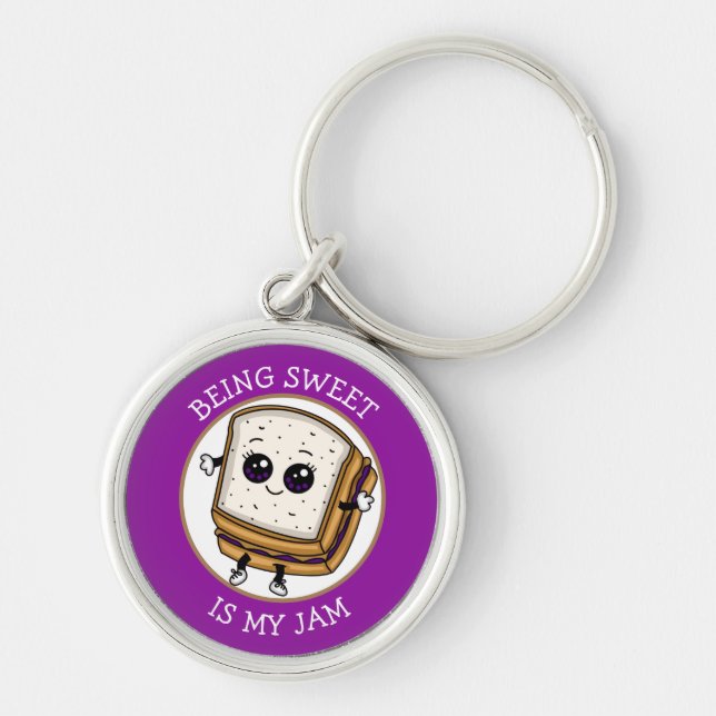 Being Sweet is my Jam | PB&J Sandwich   Keychain (Front)