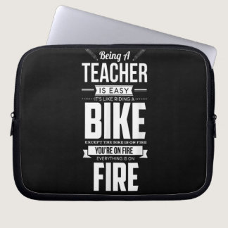Being Teacher Is Easy It's Like Riding A Bike Laptop Sleeve