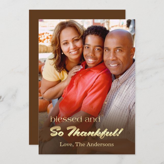 Being Thankful. Thanksgiving Custom Photo Card (Front/Back)