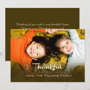 Being Thankful. Thanksgiving Custom Photo Cards