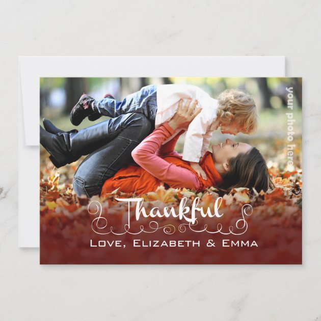 Being Thankful. Thanksgiving Custom Photo Cards