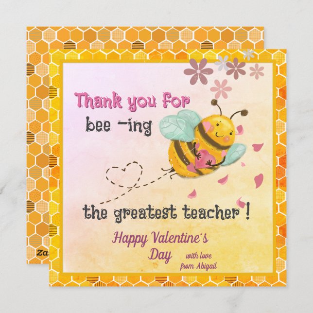 Being the greatest Teacher Valentines Day Holiday Card (Front/Back)