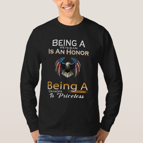 Being Veteran Grandpa Priceless  Sayings Graphic T_Shirt