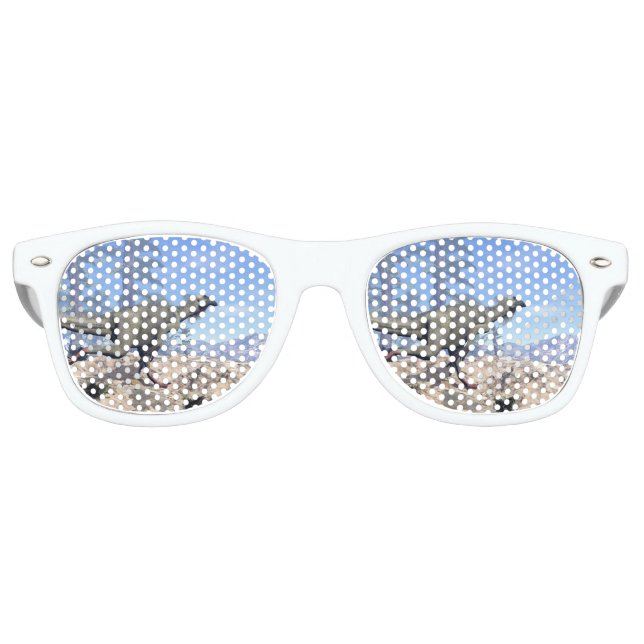 Beipiaosaurus dinosaur running on the hill by day retro sunglasses (Front)