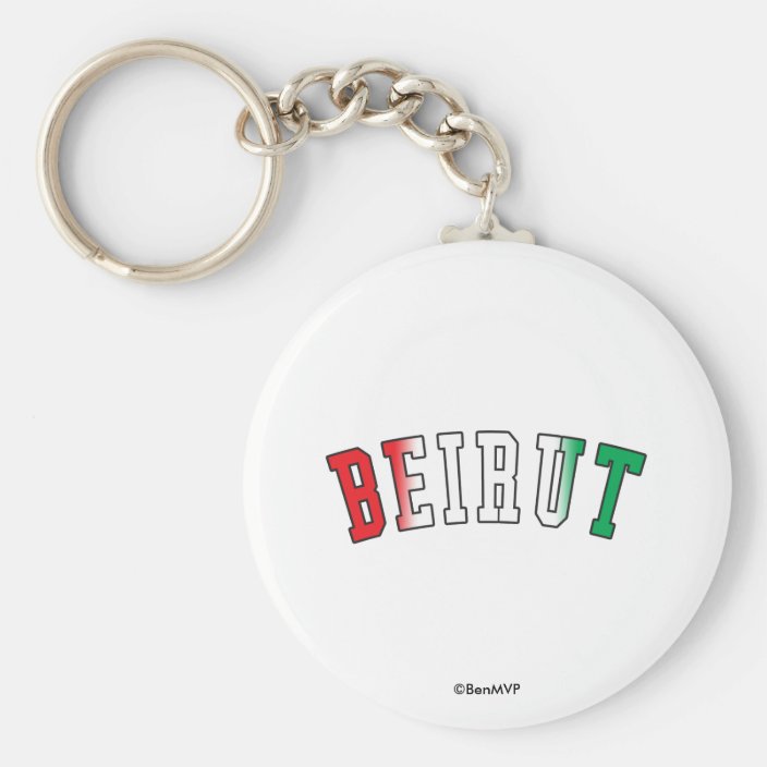 Beirut in Lebanon National Flag Colors Key Chain