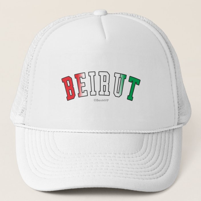 Beirut in Lebanon National Flag Colors Mesh Hat