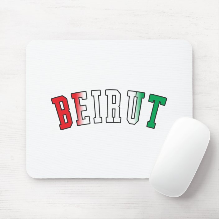 Beirut in Lebanon National Flag Colors Mouse Pad