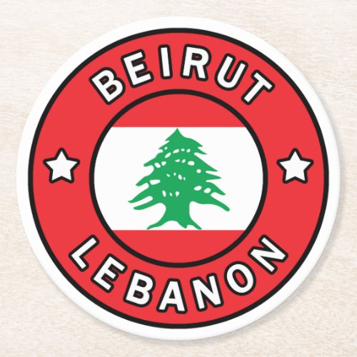 Beirut Lebanon Round Paper Coaster