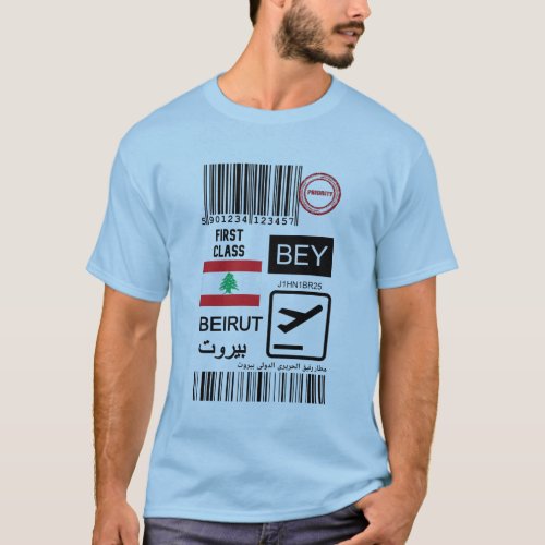 Beirut Lebanon travel ticket T_Shirt