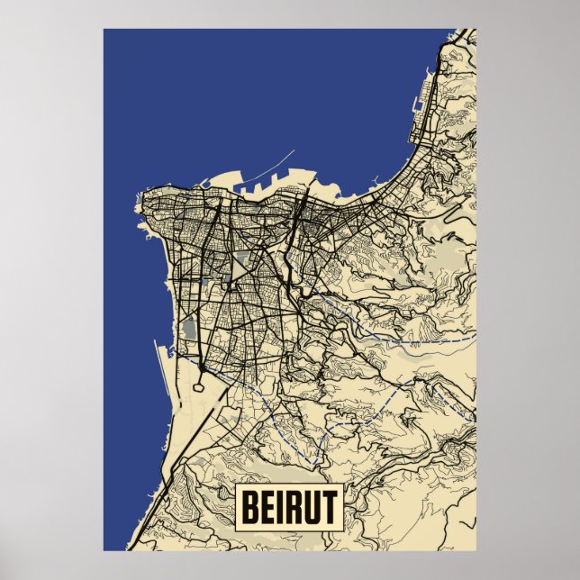 Beirut Map Poster (Front)