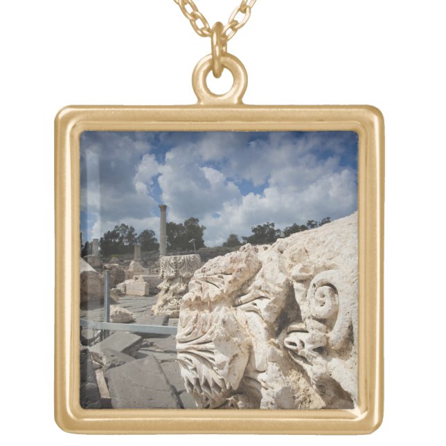 Beit She-An National Park, Roman-era ruins Gold Plated Necklace (Front)