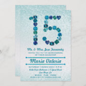 Bejeweled 15th Birthday Quinceañera Party Invites (Front/Back)