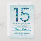 Bejeweled 15th Birthday Quinceañera Party Invites