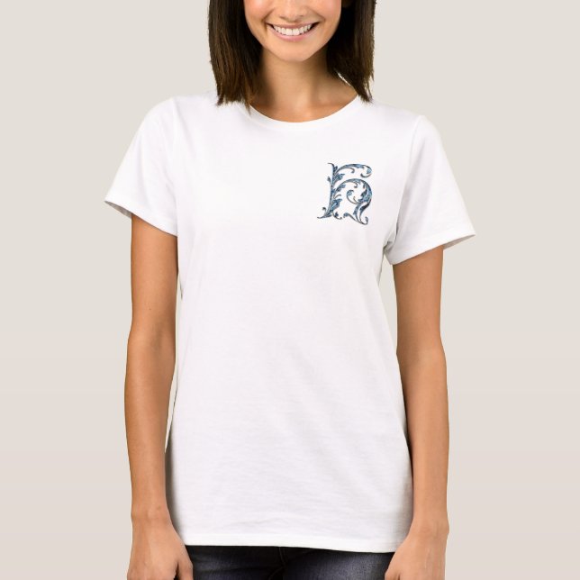 Bejeweled Blue H monogram T-Shirt (Front)