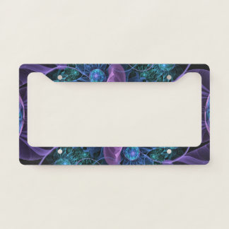 Bejeweled Butterfly Lily of Ultra-Violet Turquoise License Plate Frame