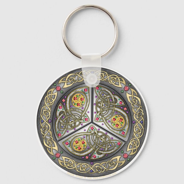 Bejeweled Celtic Shield Keychain (Front)