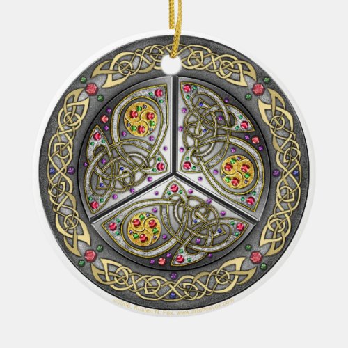Bejeweled Celtic Shield Ornament
