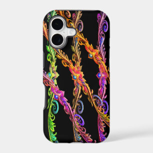 Bejeweled Double Lines On Black Background iPhone 17 Case