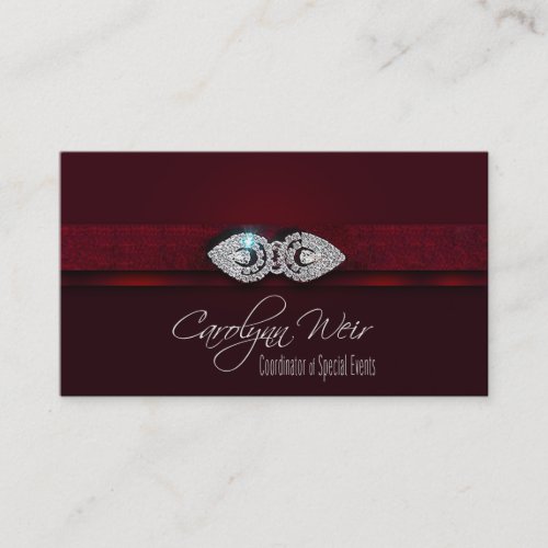 "Bejeweled" - Glamorous Elegant Event Planner Business Card