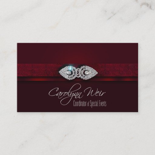 Customizable "Bejeweled" - Glamorous Elegant Event Planner Business Card